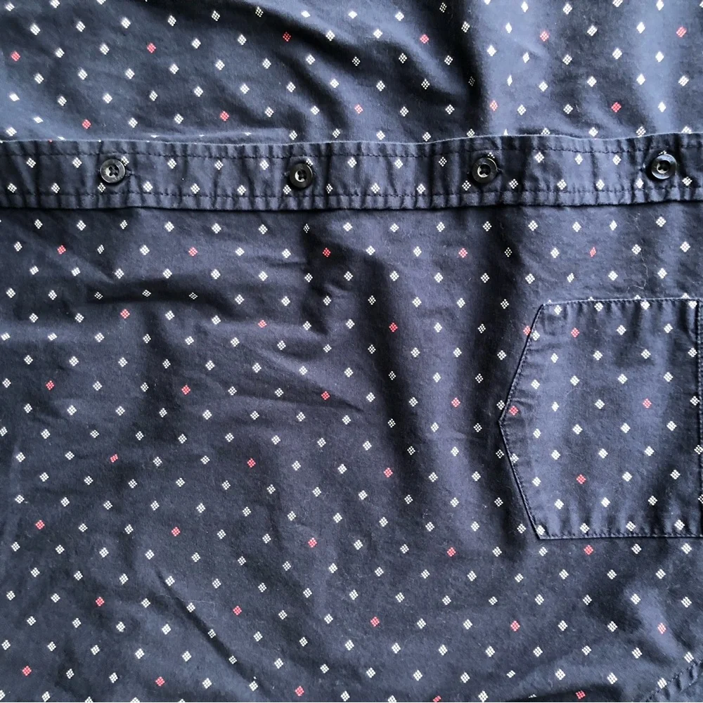 Lee Men's Dark Blue Polka Dot Shirt Regular Fit